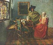 Johannes Vermeer The Wine Glass Sweden oil painting artist